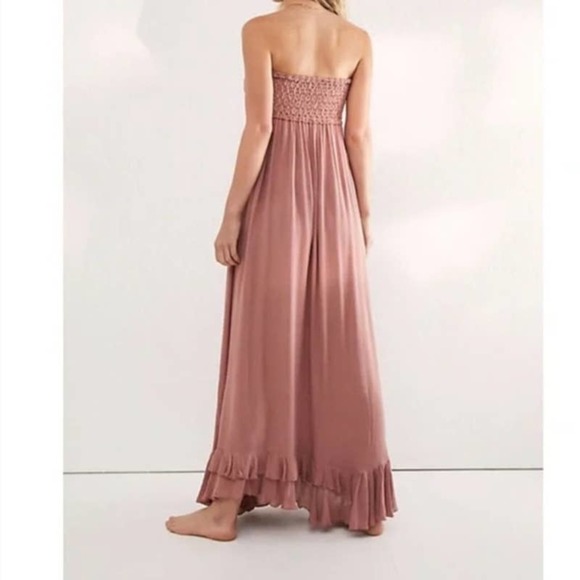 Free People Ballet Pink Adella Corset Strapless Maxi Dress Small - Picture 2 of 5